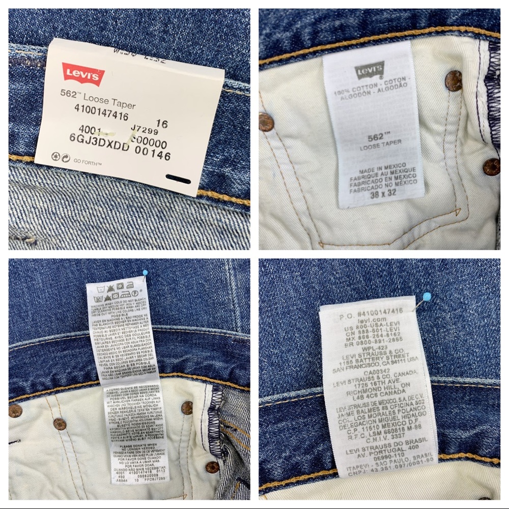 Levi’s 562 Loose Fit Tapered Ankle Button Fly Red Tab - Picture 13 of 15